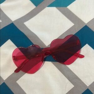 Heart-Shaped Red Sunglasses